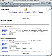 Gemini Science Archive User Interface