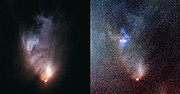 Two images of V1647 Orionis and McNeil’s Nebula
