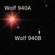 Infrared composite of the Wolf 940 system made from the original UKIDSS images