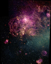30 Doradus, the Tarantula Nebula, in the Large Magellanic Cloud (LMC)