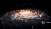 Ilustración con etiquetas de la corriente estelar primordial cerca de la Vía Láctea (Español)