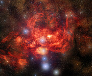Dark Energy Camera Captures Bright, Young Stars Blazing Inside Glowing Nebula