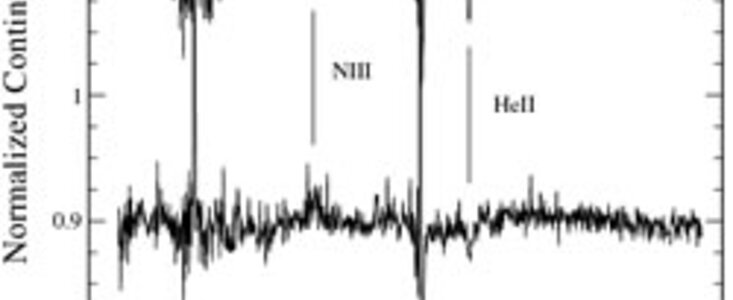 NIFS K-band spectrum of an O3 or O4 source showing photospheric lines of NIII and HeII