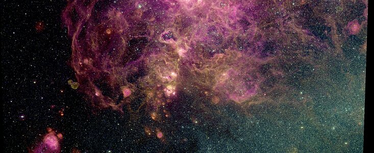 30 Doradus, the Tarantula Nebula, in the Large Magellanic Cloud (LMC)