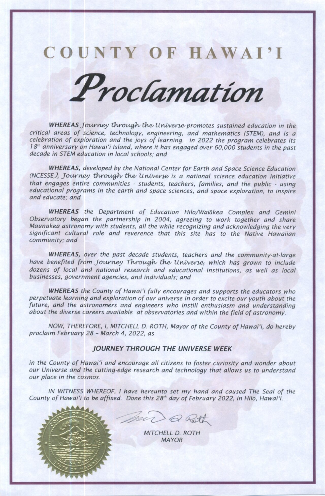 Document of Proclamation
