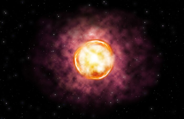 Concepto artístico de la supernova de inestabilidad de pares SN 2016iet