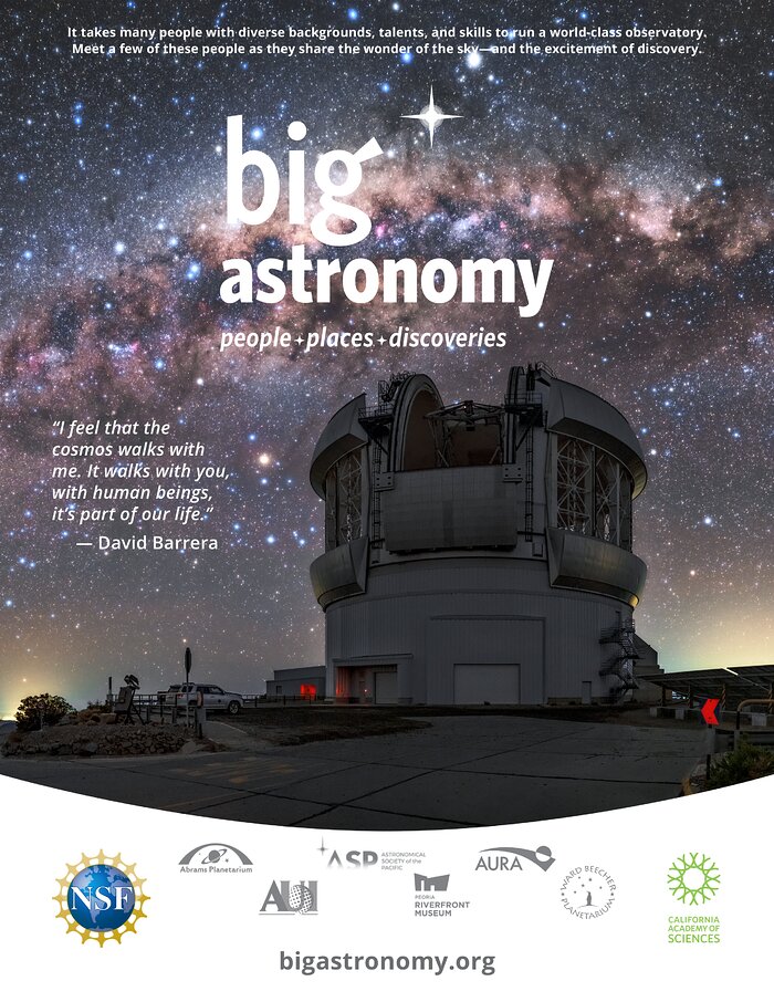 Póster promocional del show de planetario Big Astronomy