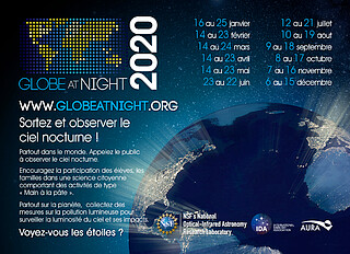 Postcard: Globe at Night 2020 (French)