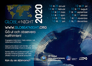 Postcard: Globe at Night 2020 (Swedish)