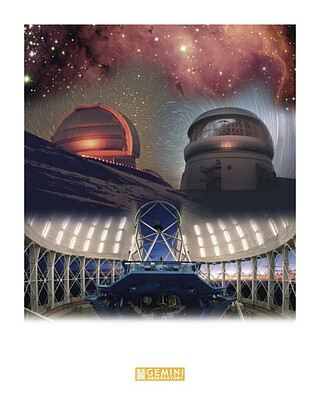 Printed Poster: Gemini Facility & NGC 2467 Montage