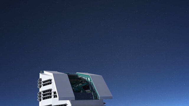 Animation of LSST facility transitioning from day to night