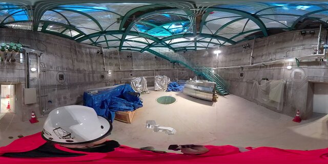 360-degree video showing a walk through the Rubin Observatory construction site